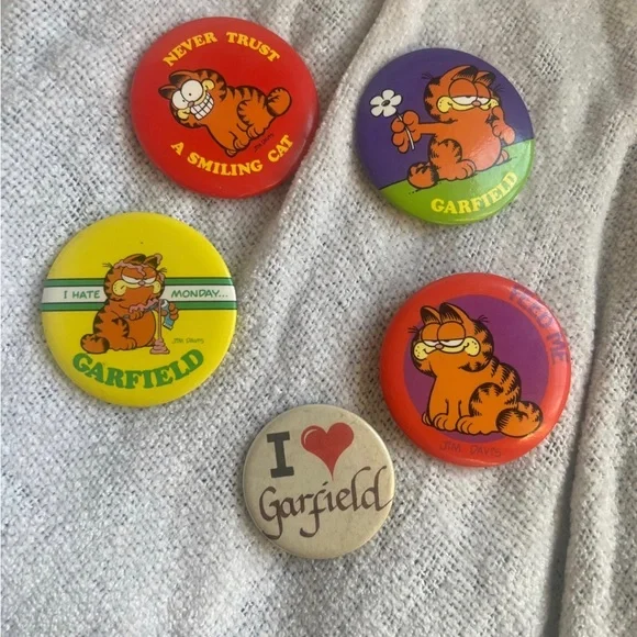 Garfield Button Other | Garfield Buttons Lot Of 5 Vintage | Poshmark